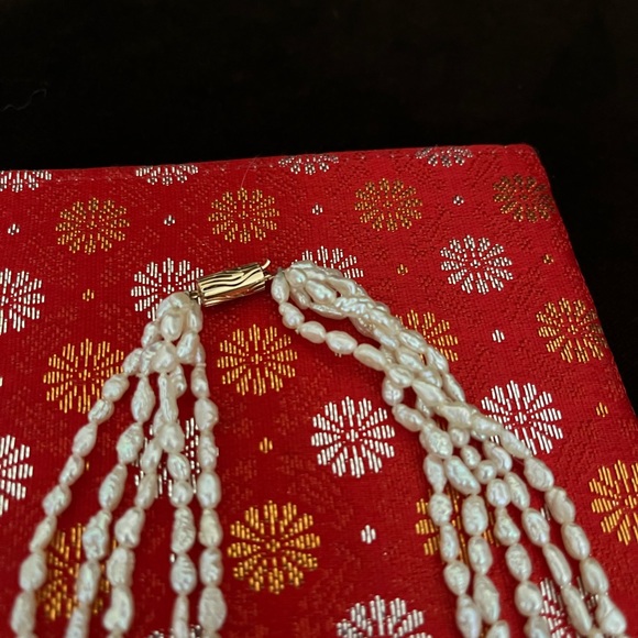 Vintage Japanese Freshwater Rice Pearl Necklace - Picture 6 of 14